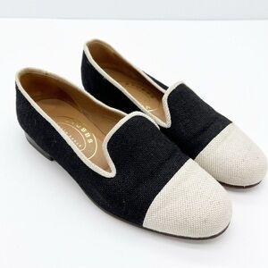 Stubbs & Wootton White Black Loafers
